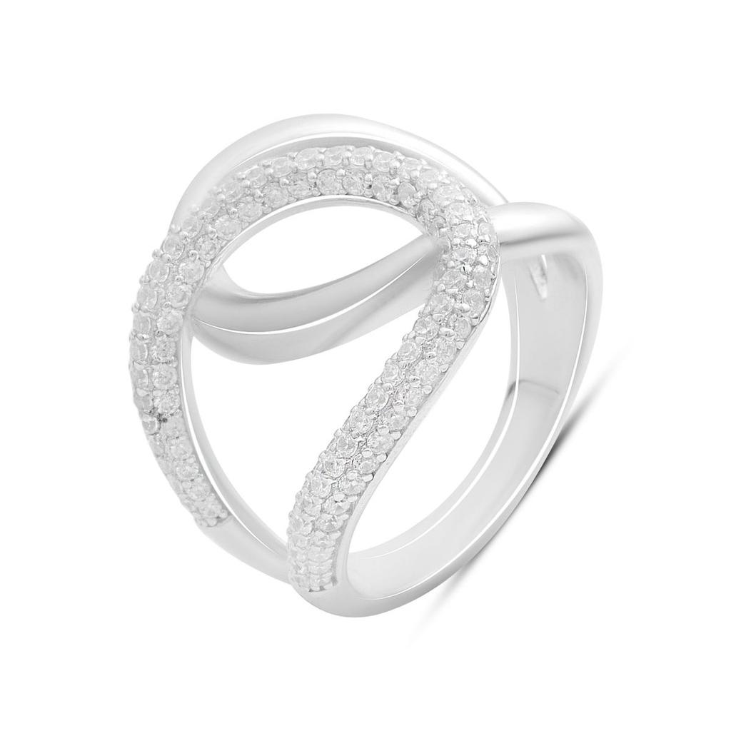 Серебряное кольцо с фианитами, вес изделия 5,92 гр (2192763)