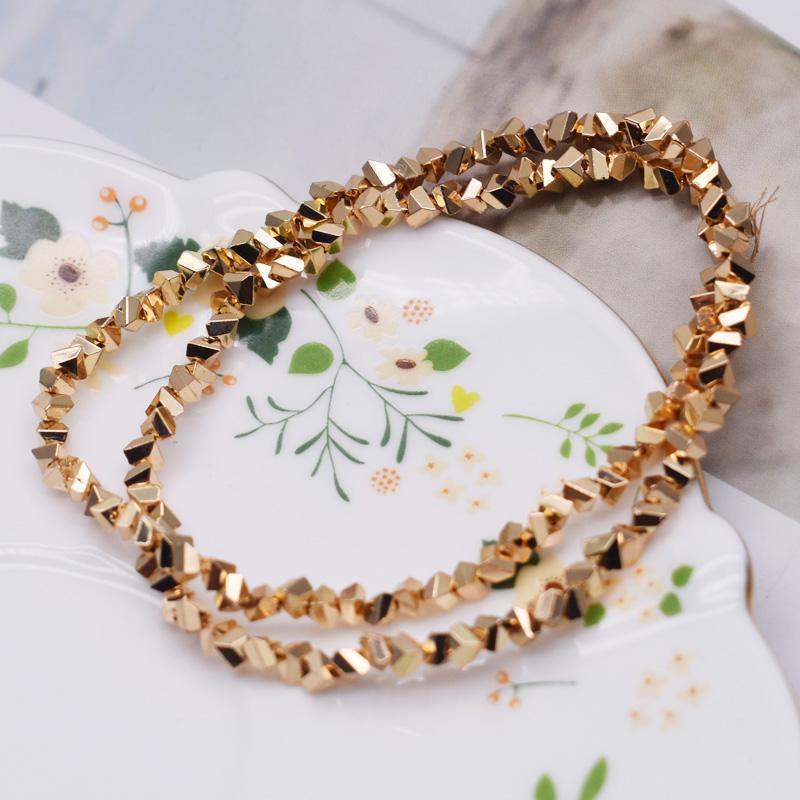 4mm 130pcs High Quality Triangle Crystal Glass Beads Shiny Color Loose Beads For Jewelry Making DIY Earring Necklace