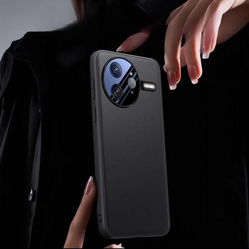 Applicable To Redmi K80pro Mobile Phone Case Lens Full-inclusive Redmi Anti-fall K80 Business Men's Simple High-end Plain Leather Case