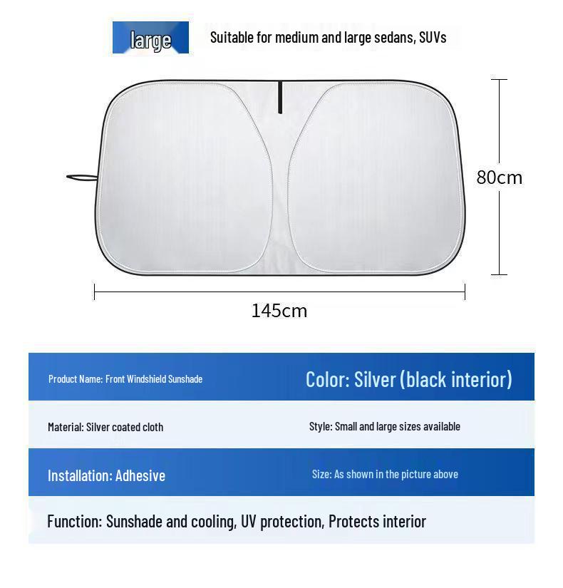 Double Layer Thickened Windshield Sunshade - Seamless Opaque Sun Protection & Heat Insulation for Cars