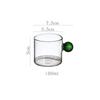 2/1PC 100ml Glass Cup Espresso Cups Home Glass Ball Handle Mini Coffee Latte Cup Tea Water Mug Steak Juice Bucket Table Decor