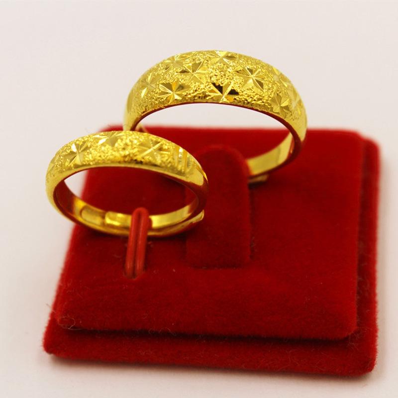 Vietnam Gold Plated Meteor Shower Couple Rings: Starry Sky Fashion Finger Rings