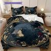 Schwarzbär-Muster Bettwäsche Steppdecke Set Bettbezug Kissenbezug Heimdekoration Geburtstagsgeschenk (1 Bettbezug + 2 Kissenbezüge, ohne Füllung)