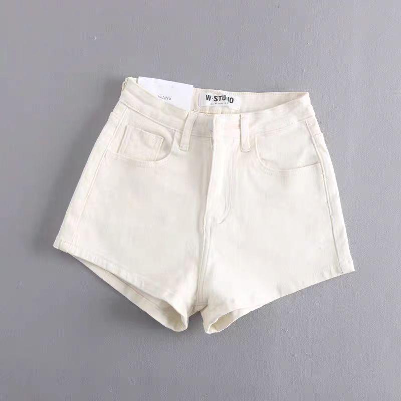 2025 Dámské elastické džínové šortky v korejském stylu - Zvedající boky, Petite, Všestranné, Letní horké kalhotky.