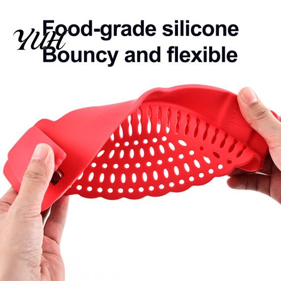 Practical Kitchen Accessory for Home Silicone Pot Edge Strainer, Clip-on Colander Pasta Vegetables, Multipurpose Food Strainer Non Slip Drainer