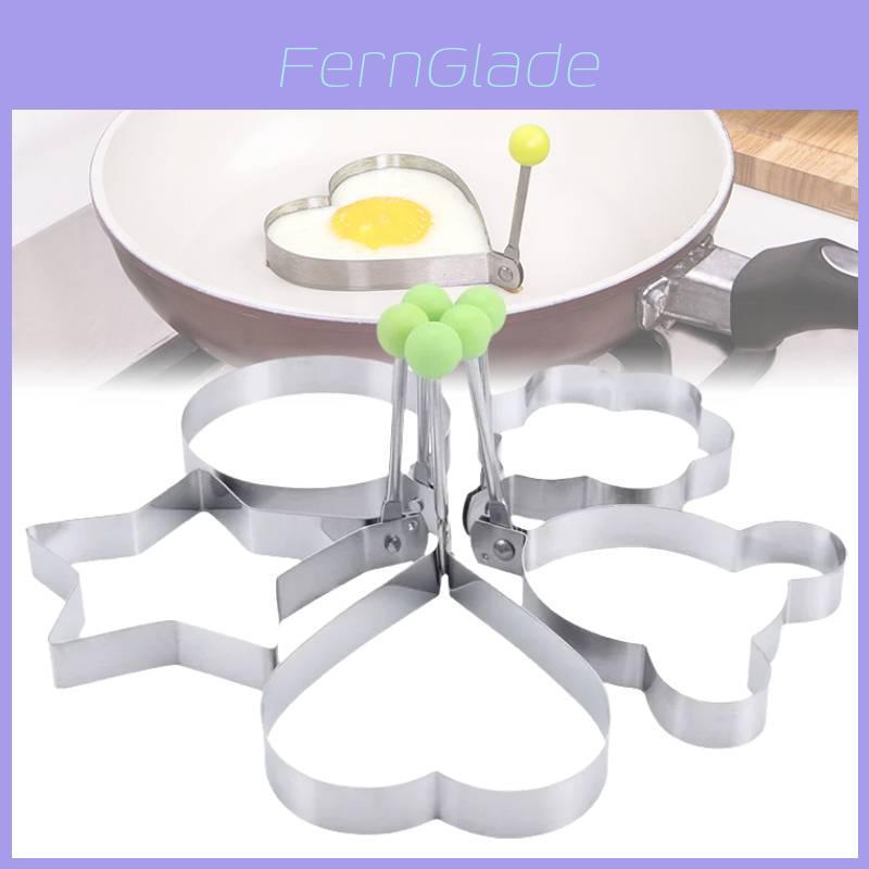 Durable Stainless Steel Egg Mold Set With Heart Star Shapes For Perfect Fried Eggs And Rice Cakes