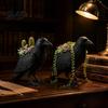 Weather Resistant Planter Crow Succulent Pot, Gothic Raven Plants Holder, Black Bird Pot for Home Decor, Desktop Landscaping Accessory Decorative