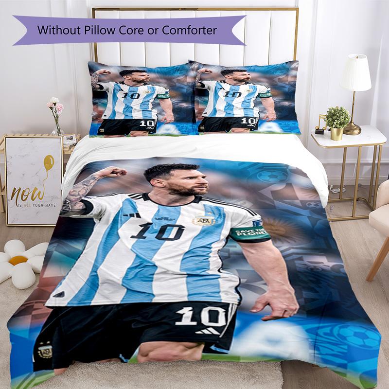 Ložní povlečení Messi Prodyšný povlak na přikrývku s povlaky na polštáře Dekorativní povlečení do ložnice Domácí dekorace Dárek k narozeninám