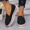 Fisherman Shoes Women's Versatile Linen Cloth Shoes Straw One Pedal Loafers Casual Doudou Shoes Single Shoes Fashion
