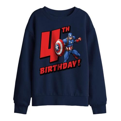 Captain America Childrens/Kids 4th Birthday Sweatshirt