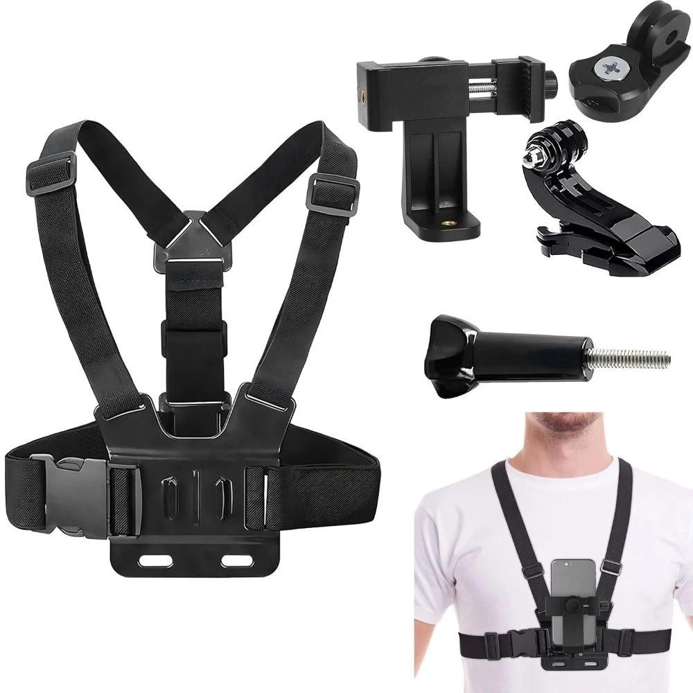 Adjustable Chest Strap Fixation Bracket Strong Stability Phone Clip Holder  Mobile Phone Camera