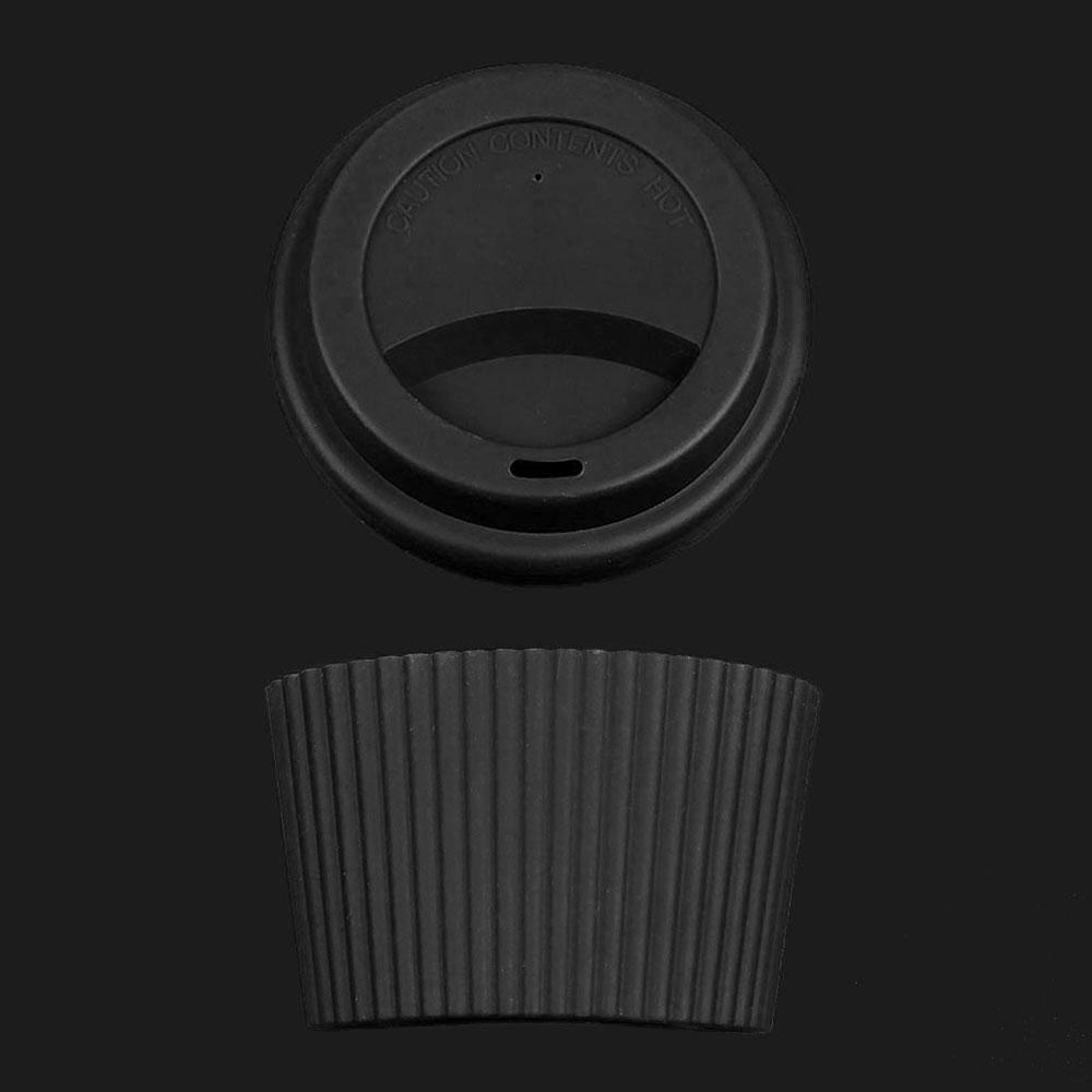 Silicone World 2PCS/Set Silicone Coffee Cup Cover Heat Insulation Anti Slip Cup Sleeve Mug Glass Cup Cover Anti-Dust Cup Lids