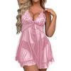 Lace Mesh Babydoll Nightgown Set with Adjustable Straps Sheer Sleepwear for Women Soft Fabric Comfortable Fit