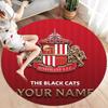 Sunderland A.F Custom Name Round Area Rug,Carpet Rug for Living Room Bedroom Sofa Playroom Decor,Non-slip Floor Mat