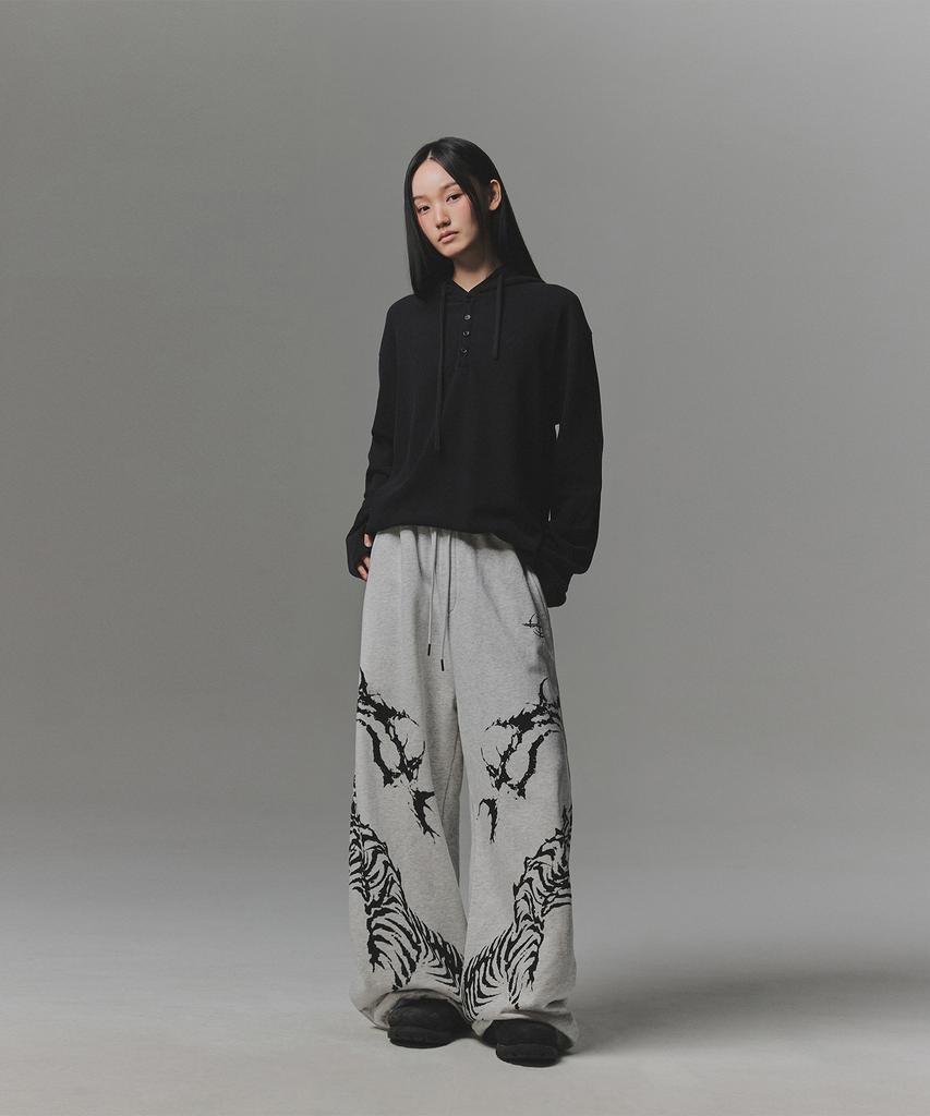 NOT4NERD Snake Bone Sweat Pants - Light Gray