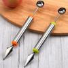 Double-head Fruit Ball Digger Kitchen Multi-functional Watermelon Fruit Platter Scoop Stainless Steel Corrugated Carved Knife