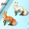 Sweaters Badge Brooch Pin Cartoon Fox Design Zinc Alloy UV