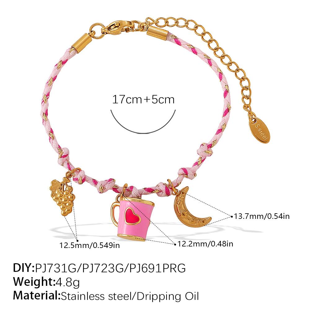 Japan and Korea Fashion Niche DIY Pendant Bracelet Personality Versatile Non-fading Gold-plated Pendant Necklace Jewelry Women