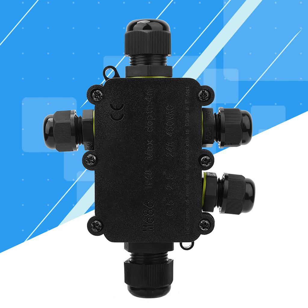 IP68 Plastic Junction Box 5m Underwater Connection Wiring Box T100 450VAC 24A UL94V‑2