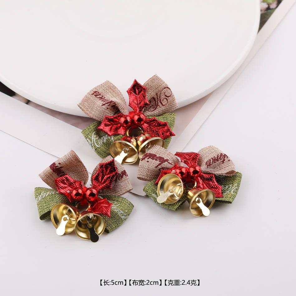 Christmas Day Decorative Bow Tied Silk Bell Gift Box Christmas Tree Pendant DIY Jewelry Accessories