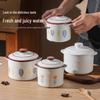 Double-Eared Insulated Ceramic Stewing Pot with Lid for Soups and Egg Custard