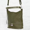 Vera Pelle Bolsa Anthracite Leather Shoulder Bag