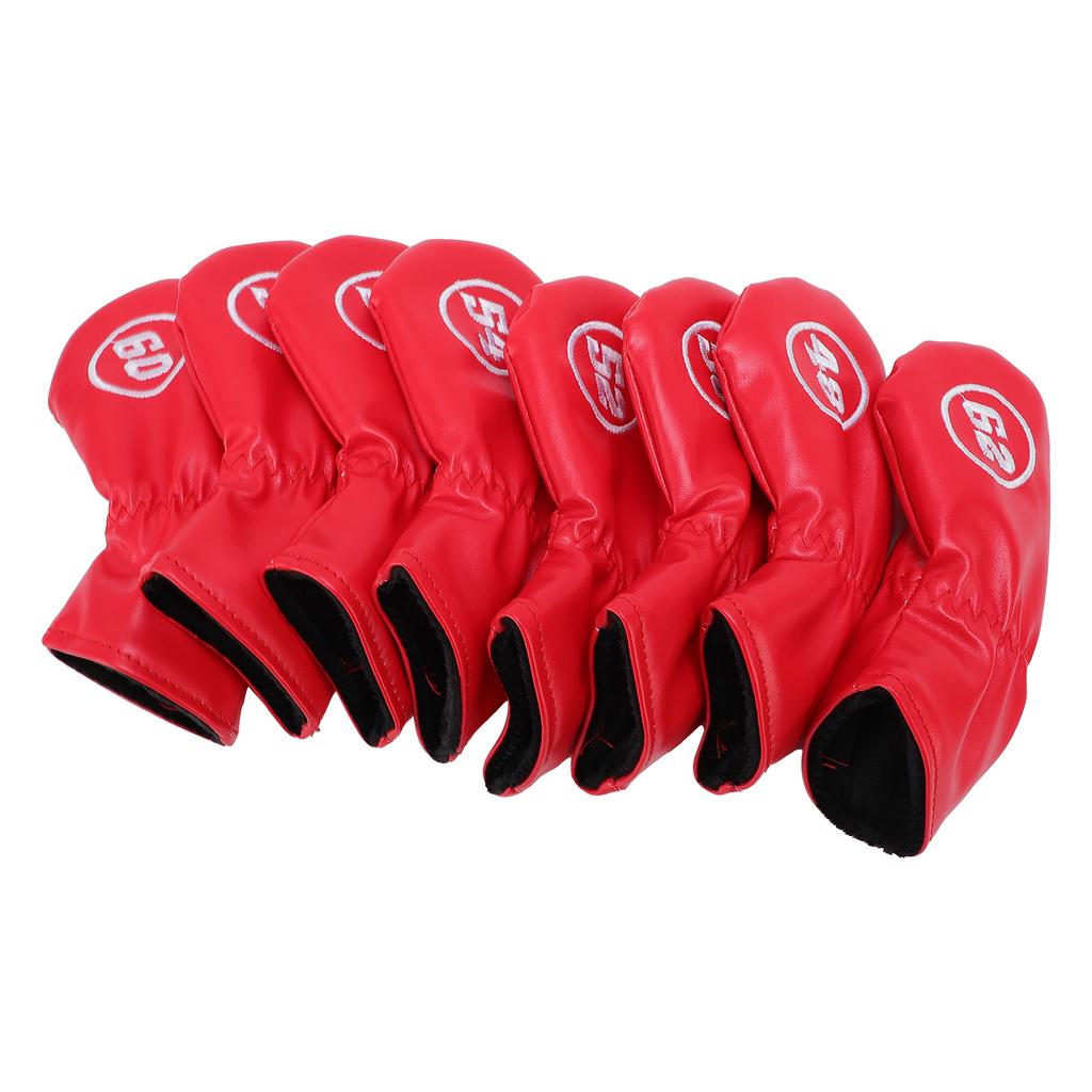 8Pcs Club Iron Head Covers Set Soft PU 48 50 52 54 56 58 60 62 Degree Mark for Brassie