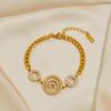 Luxury Gold-Plated Stainless Steel Jewelry Set with Diamond-Accented Necklace, Earrings, Bracelet, and Anklet