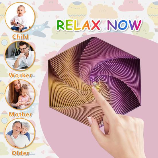 Fractal Fidget Hexagon 3D Printed Anxiety Stress Relief Kids Pocket Size Travel Adults Colorful Hexagon Sensory Toy Mindful Meditation Tool
