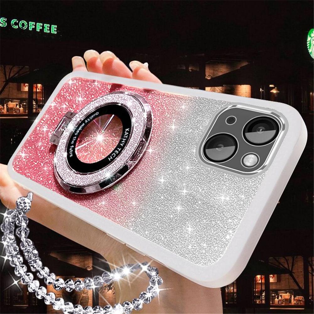Glitter Crystal Bracelet Phone Holder Case For Samsung S25 S24 S23 S22 Ultra S21 Plus S20 FE Note 20 Soft Silicone Bracket Cover