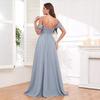 1011 new evening dress European and American bridesmaid dress suspender long dress solid color banquet evening dress