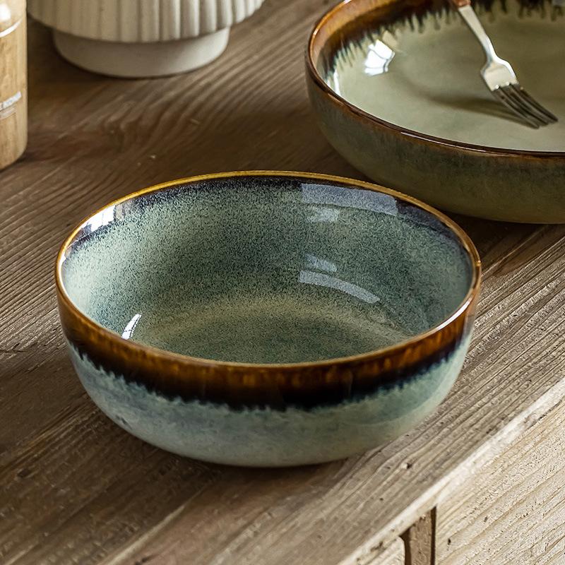 High-Value Xingchuan Series Set Retro Creative Tableware Household Dish Bowl Vegetable Plate Salad Bowl Round Plate Large Plate