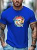 Mens Surfing TShirt High Tides Good Vibes Cat Print Short Sleeve Round Neck Breathable Oversized Beach Daily Wear