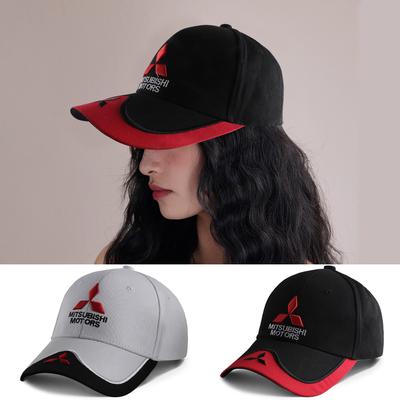 Cappellino da Baseball in Cotone di Alta Qualità con Logo Auto per Esterno Regolabile Accessorio Auto per Mitsubishi 9 Ralliart X EX ASX L200 Colt Outlander