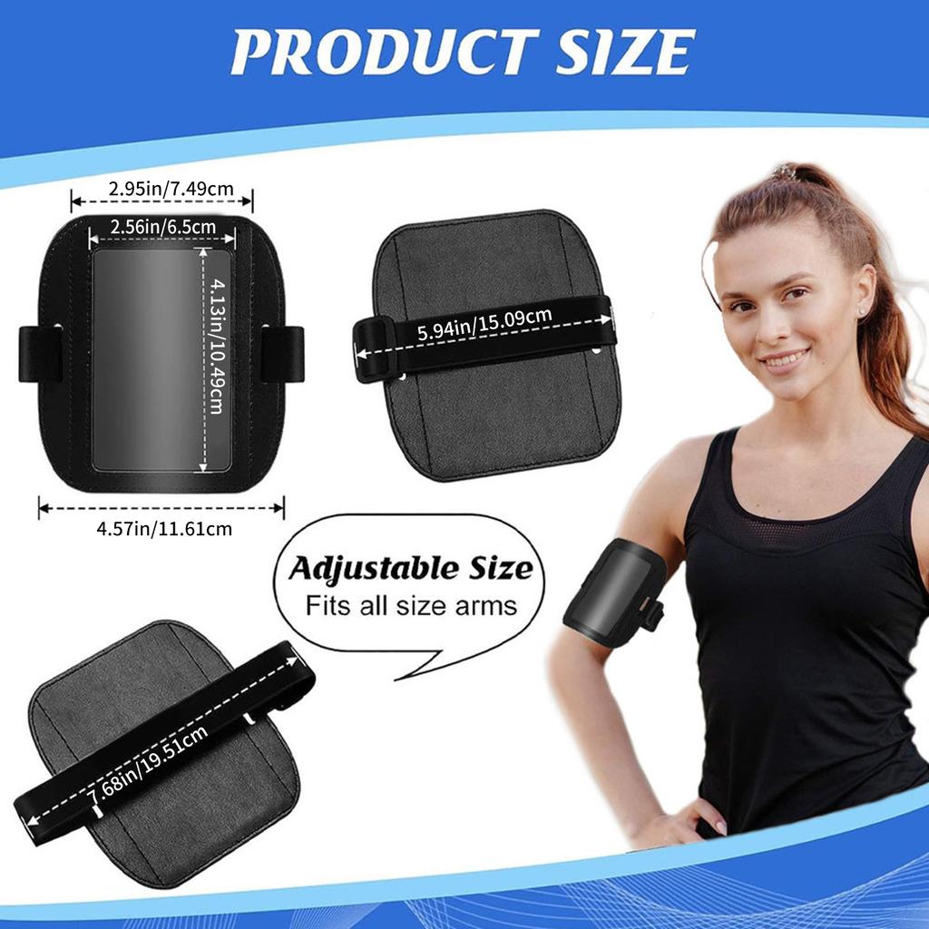 Elastic Armband Card Holder For Men Adjustable Waterproof Design Practical PU Leather Storage Case For Sports Work Event