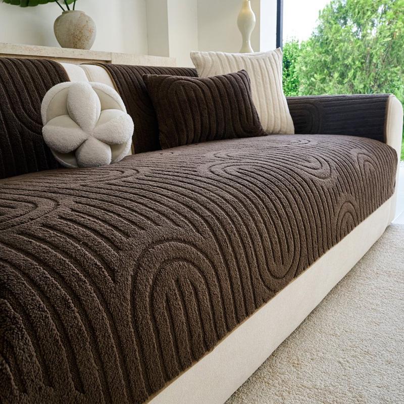 Simple Modern Sofa Cushion Autumn and Winter Light Luxury Non-Slip Sofa Plush Cover