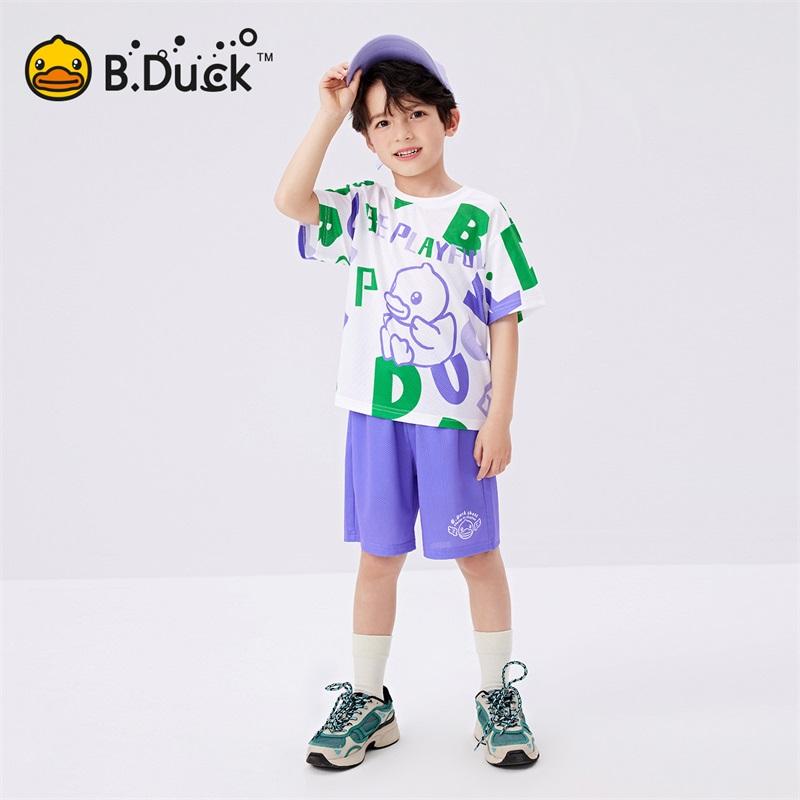 B. Duck Little Yellow Duck Children's Clothing Summer New Dopamine Boys' Short Sleeve Set