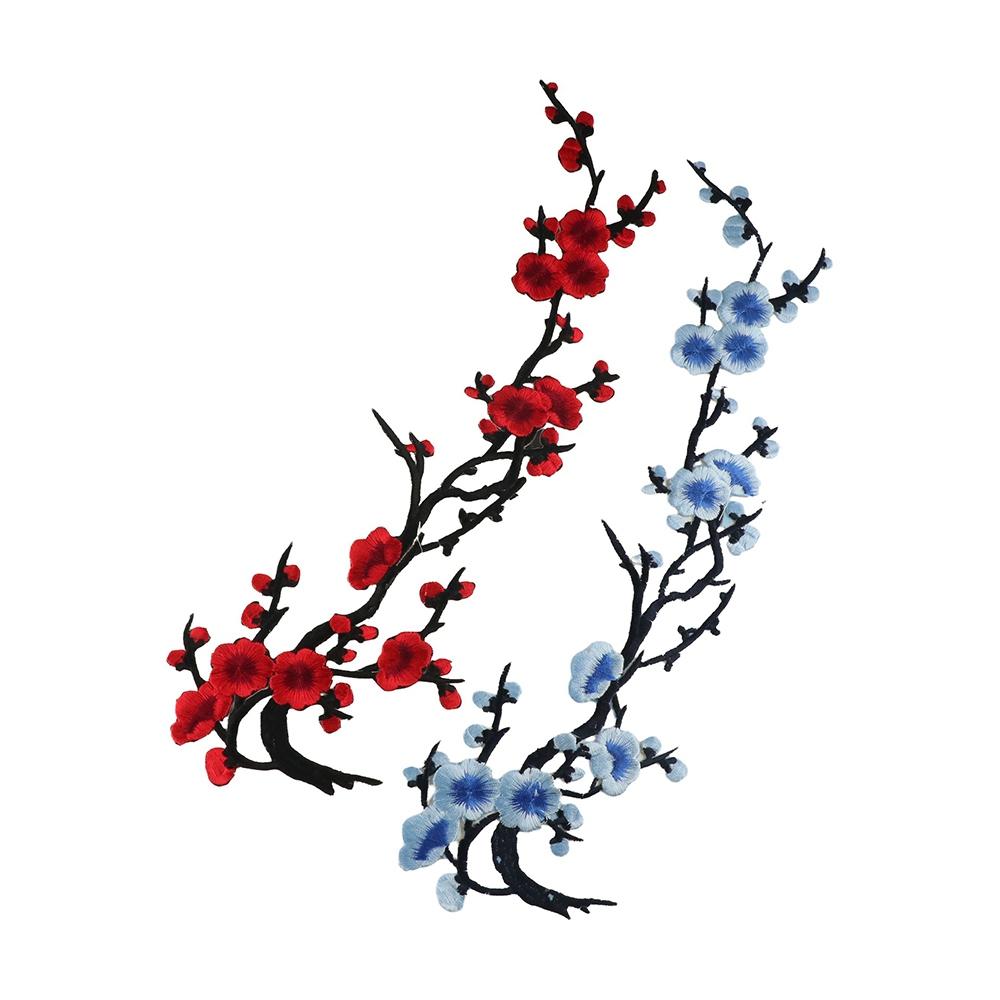 Embroideried Plum Blossom Applique Flower Shaped Clothes Sticker Apparel Cloth Patches  Sewing