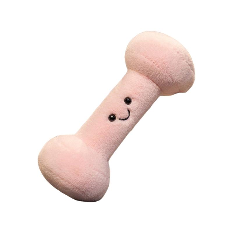 Gym Theme Cute Dumbbell Plush Toy Throw Pillow Infant Sensory Play Soft Baby Gift Blue