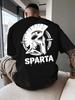 Men'S Spartan Warrior Graphic T-Shirt - Features a Print of an Ancient Greek Spartan Helmet And SPARTA On The Back