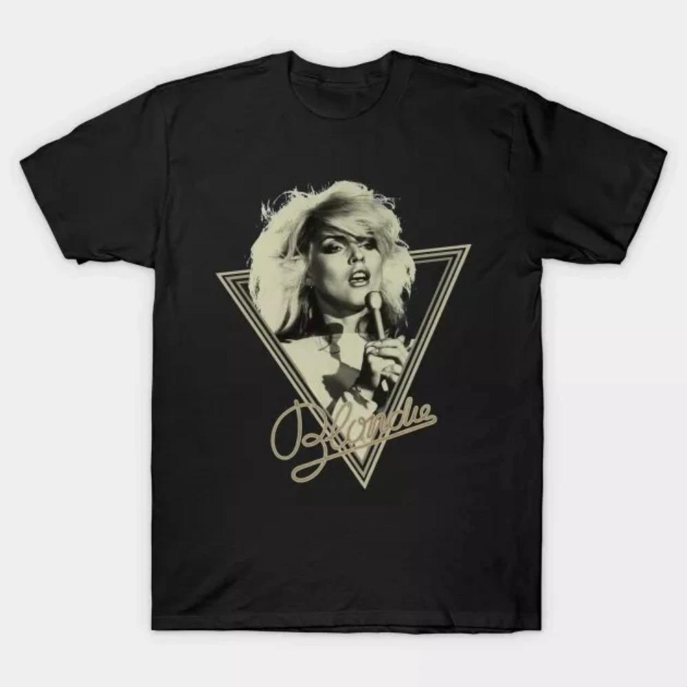 Blondie Vintage Aesthetic T-Shirt Short Sleeve T-Shirt Black Crew Neck Short Sleeve Shirt