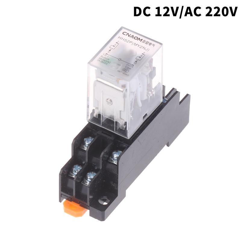 Miniature Coil Generalel Ectromagnetic Intermediate Relay Switch With Base Hh52P Led 12V Dc/220V Ac