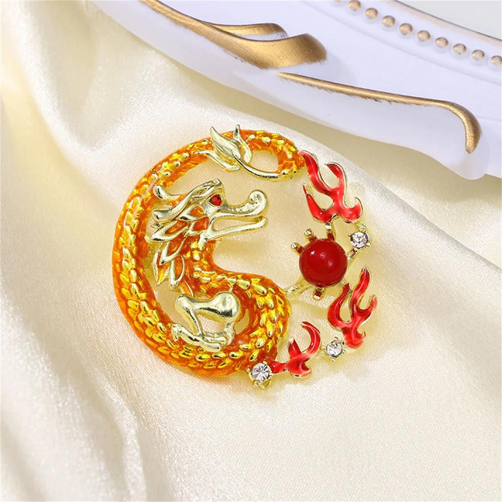 The Year of The Loong Chinese Loong Brooch Fashion Androgynous Pearl Brooch Fashion Suit Coat Accessories Party Accessories Gift