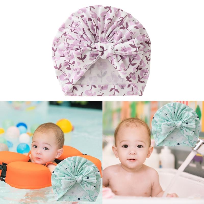 Baby Hat Unisex Newborn Muslin-Hat Big Bowknot Brimless Hat Infant Windproof Headwear Newborn Hat Spring Warm Headdress