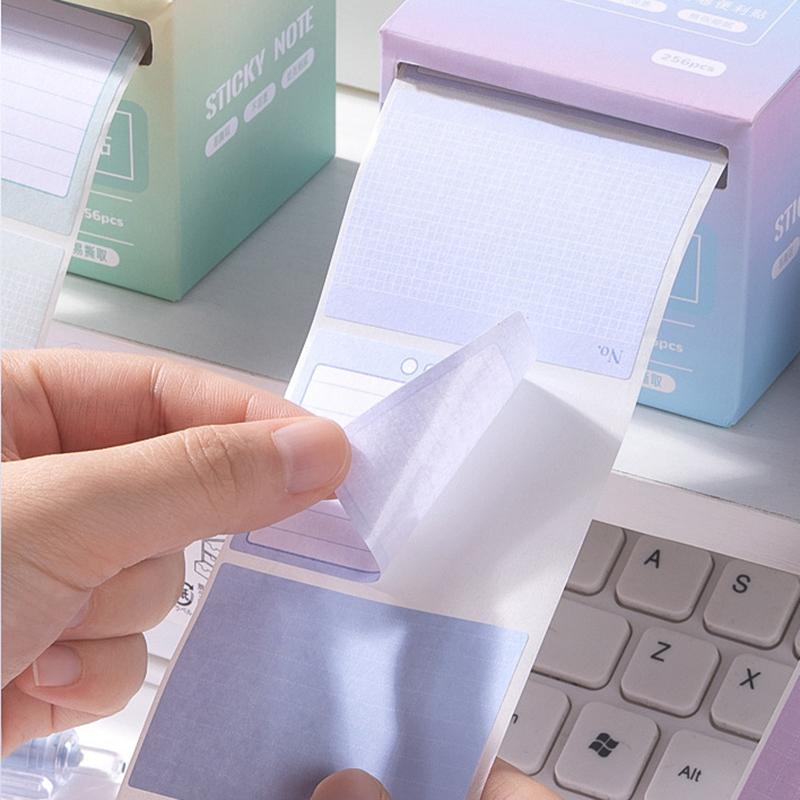 256 pcs/box Pull-type Note Paper Students Fully Adhesive Index Label Stickers Notes School Office Supplies Stationery