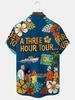 Vacation Floral Travel Print Men'S Button-Up Short Sleeve Hawaiian Shirt