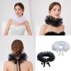 Multiuse Jabot Collar Lace Ruffled Collar for Masquerades Parties Cosplay Event Costume Neckwear Collar for Roleplaying