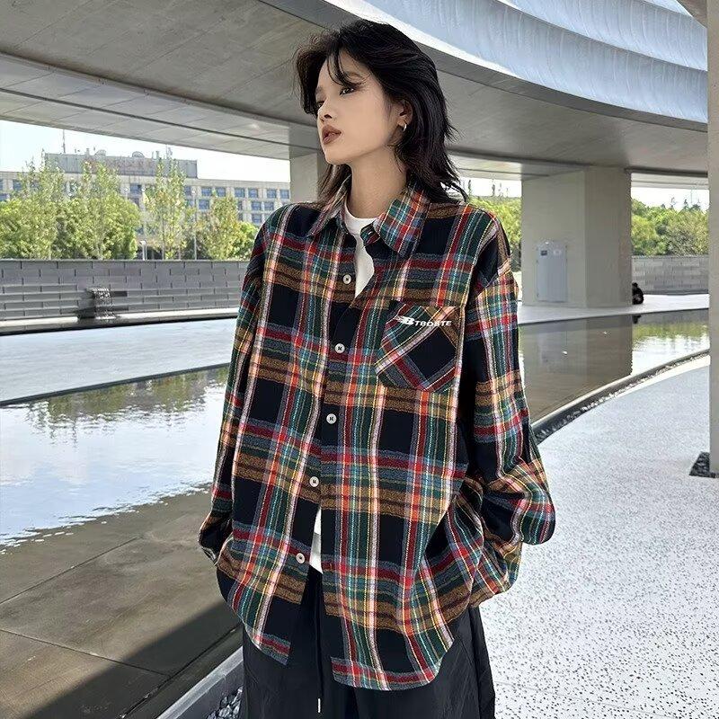 2024 dopisní košile s dlouhým rukávem Japonský hongkongský styl volná košile pro chlapce léto trendy všestranný ležérní kabát