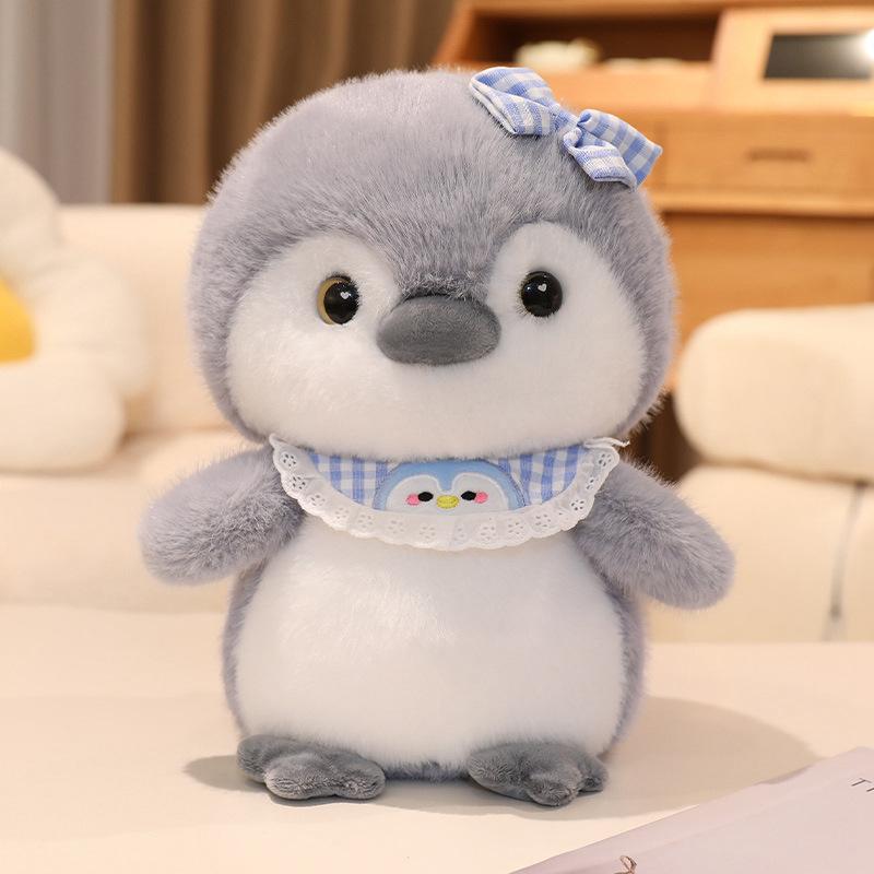 Cute bib little penguin doll plush toy zoo emperor penguin doll children soothing doll