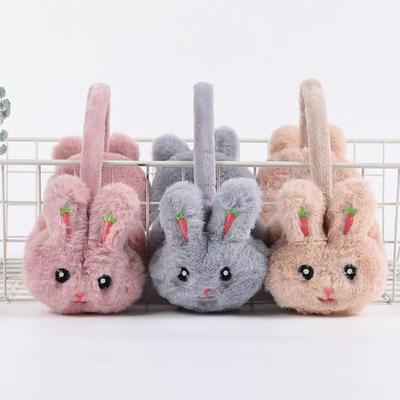 Winter Cute Rabbit Shape Earmuffs Girls Cute Solid Color Warm Earmuffs Outdoor Ear Warmer Soft Earflap Furry Ear Covers